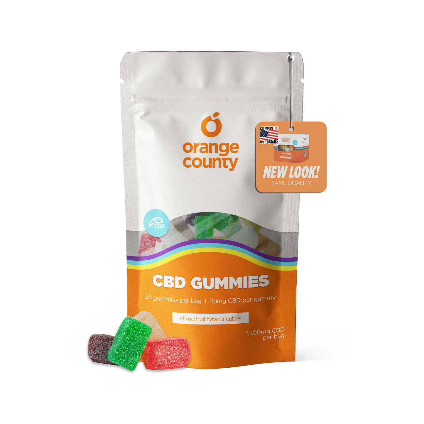 1200mg CBD Gummy Cubes - 25x 48mg Gummies