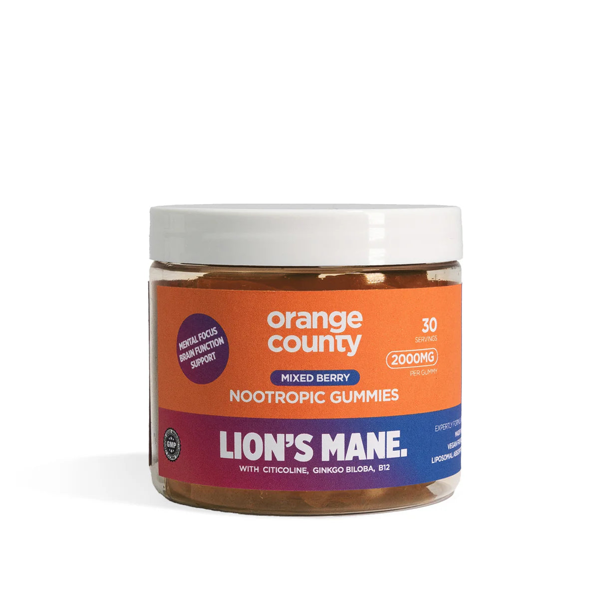 2000mg Lion's Mane Cognitive Boost Gummies - 30 Serving