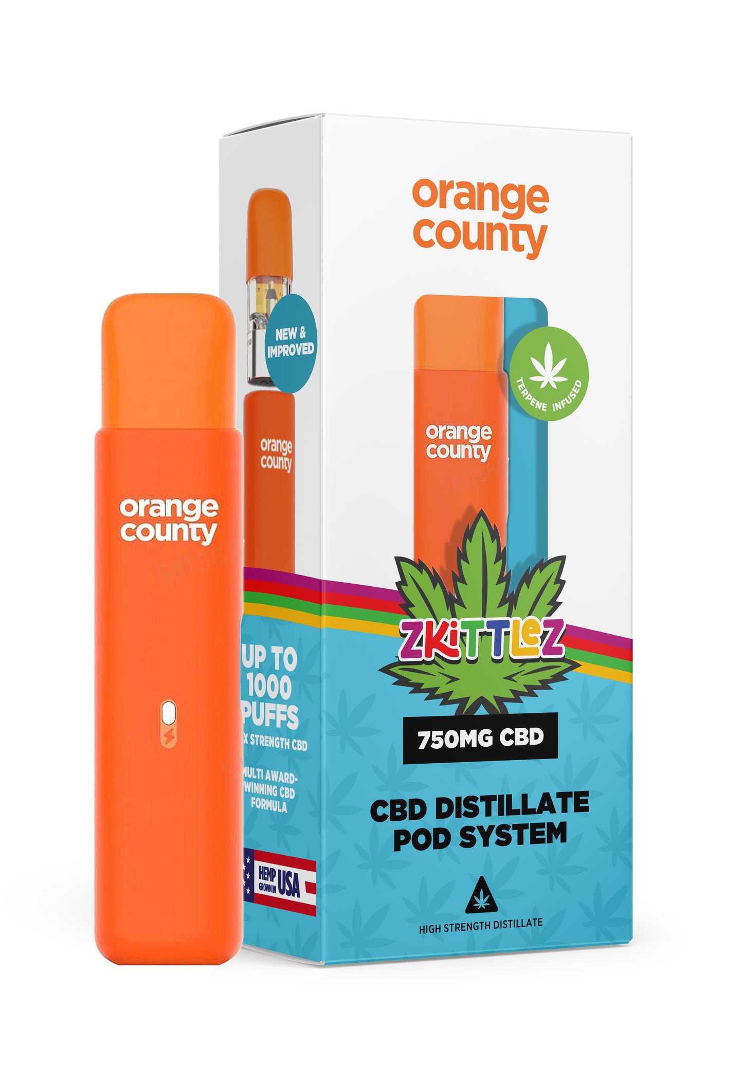 750mg - Zkittles Rechargeable CBD Vape Pen - 1ml