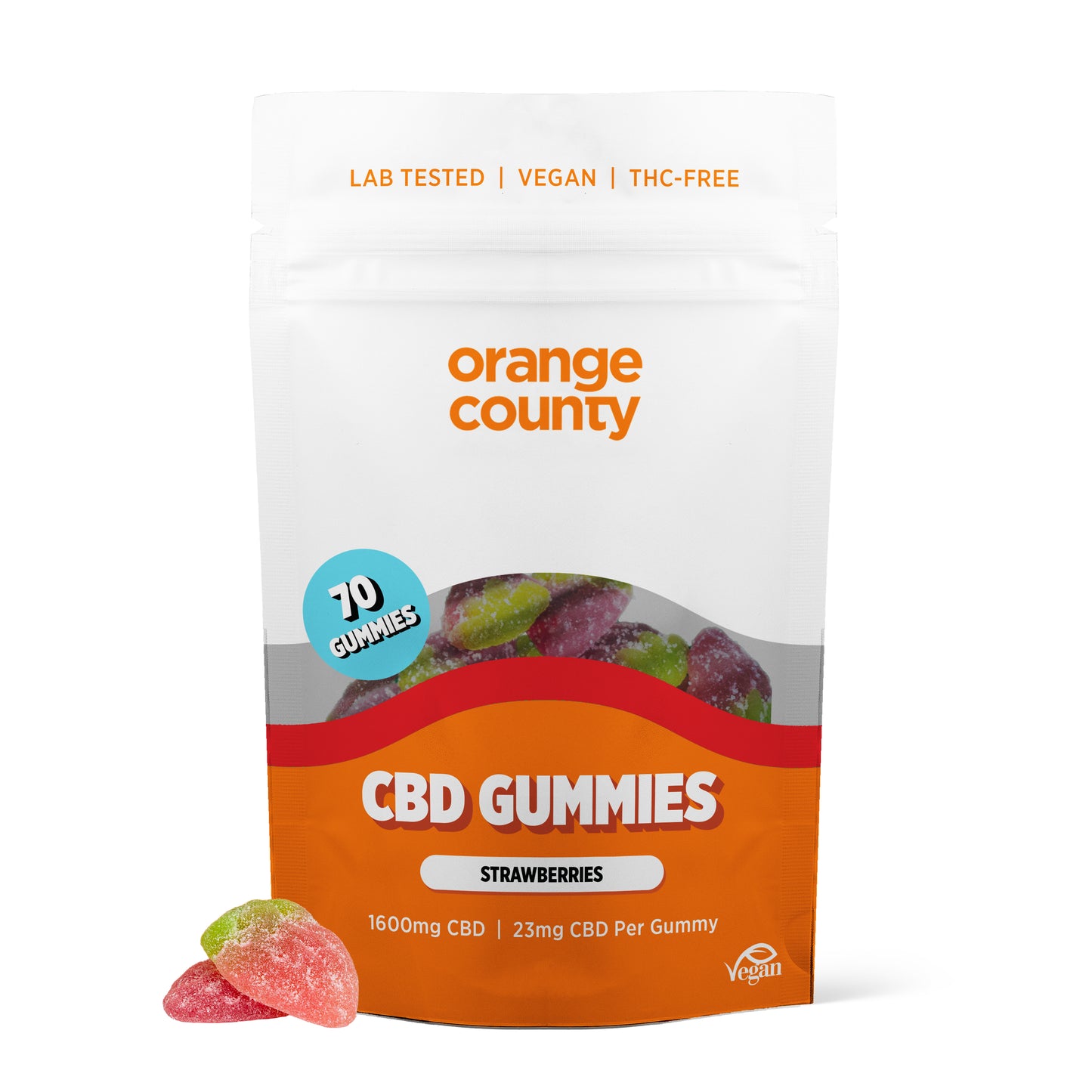 1600mg CBD Gummy Strawberries - 70x 23mg Gummies