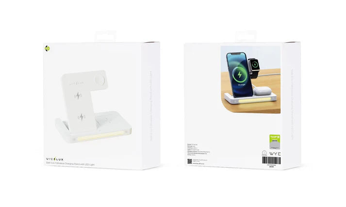WYEFLUX - 15w 3in1 Wireless Charging Stand With LED