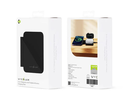 WYEFLUX - 3in1 Wireless Magnetic & Foldable Wireless Charging Pad