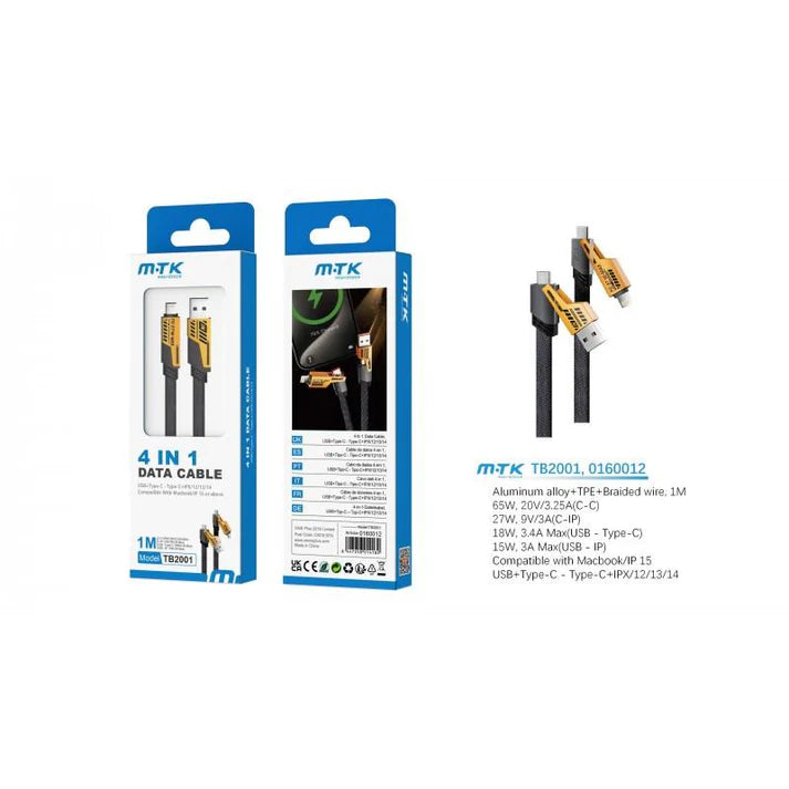 Moveteck - 4 in 1 Data Cable - 1M