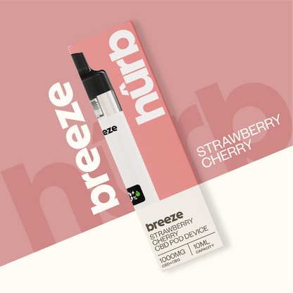 1000mg - Hurb CBD/CBG Strawberry & Cherry - Rechargeable Vape - 10ml