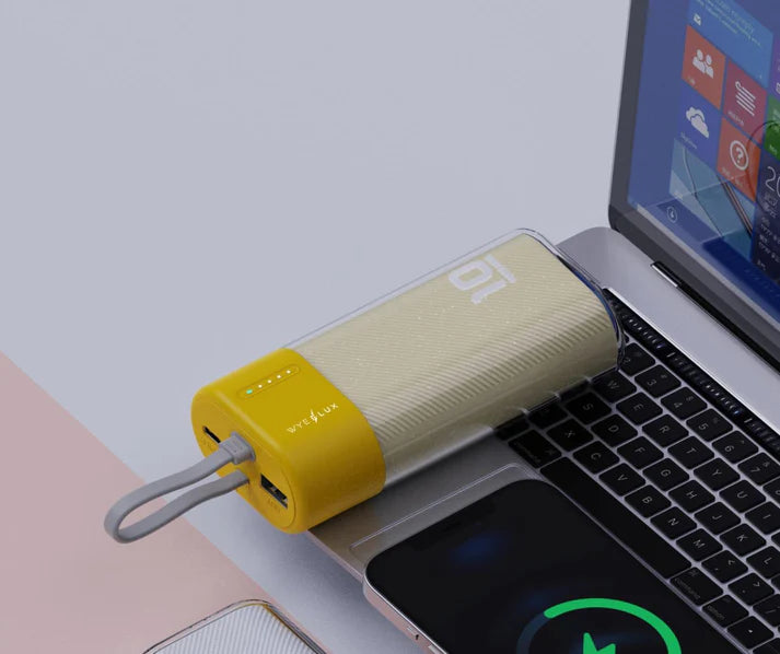 WYEFLUX - 10000mAh Mini Power Bank - Yellow