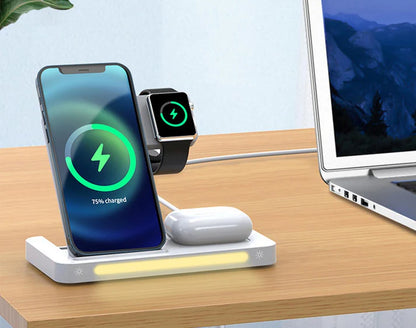 WYEFLUX - 15w 3in1 Wireless Charging Stand With LED
