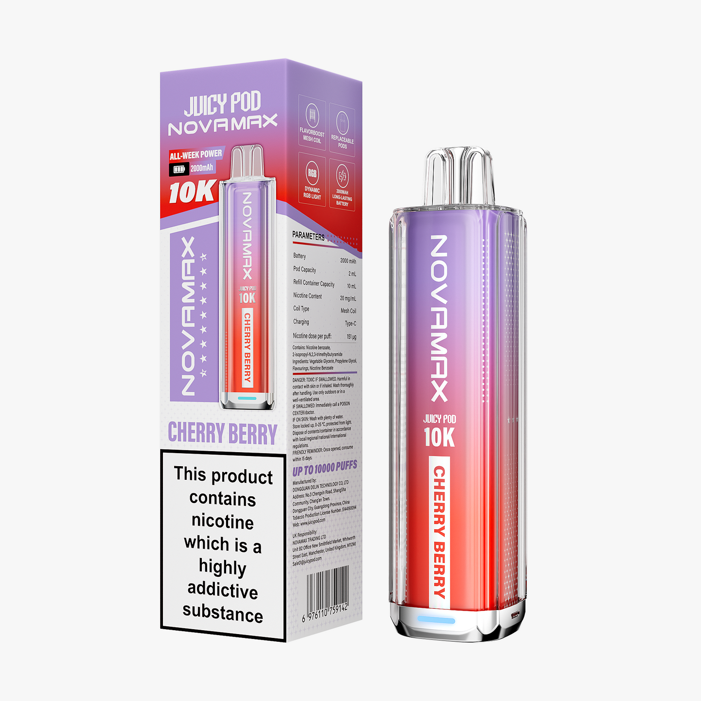 Cherry Berry - Juicy Pod Nova Max 10k Kit