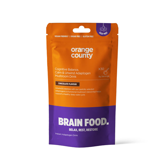 Orange County - Calm & Unwind Brain Food Mushroom Drink - Chocolate Flavour - 30 Servings