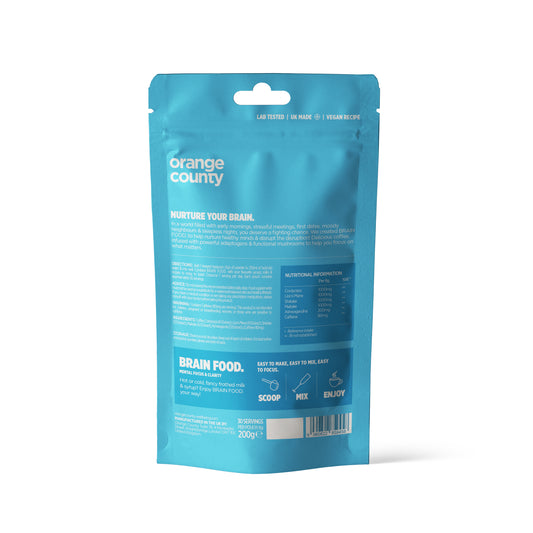 Orange County - Focus & Energy Brain Food - Mushroom Coffee Supplement - 30 Servings