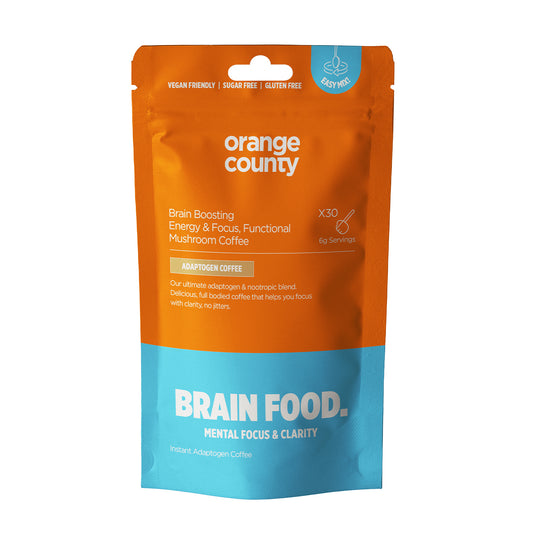 Orange County - Focus & Energy Brain Food - Mushroom Coffee Supplement - 30 Servings