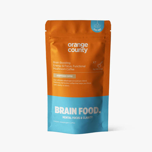 Orange County - Focus & Energy Brain Food - Mushroom Coffee Supplement - 7 Servings